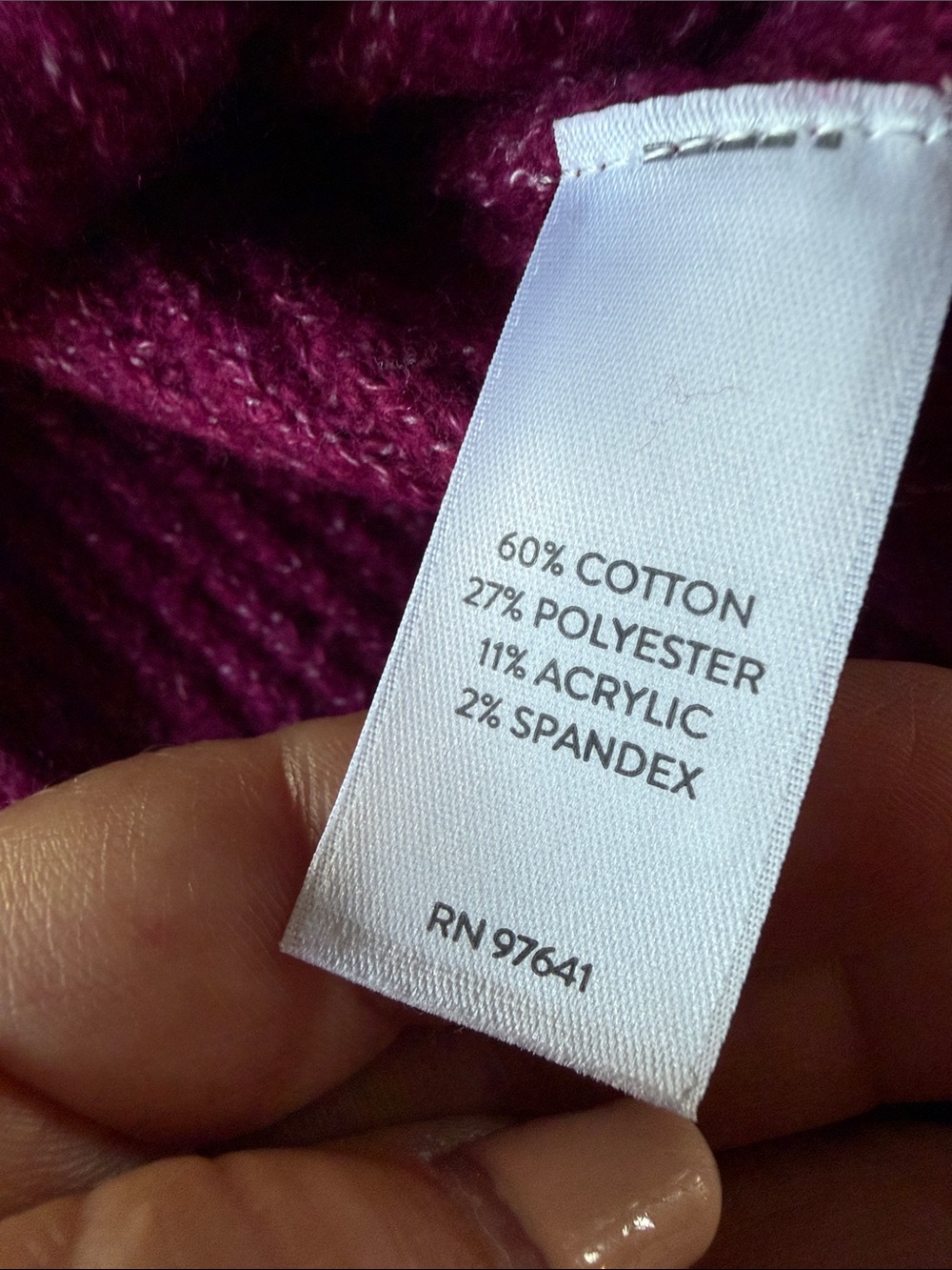 Pure Jill V-Neck Sweater Tunic Longline Knit Magenta Size XS P Relaxed Fit - Picture 4 of 6